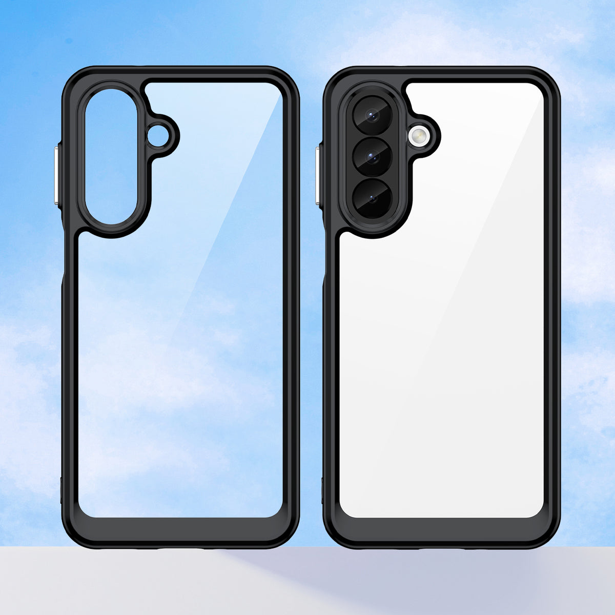 WANLONFENG for Samsung Galaxy A27 Phone Case  XC Series TPU Acrylic Cover with Tempered Glass (Big Lens Hole)