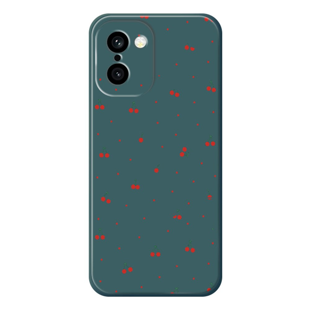 For OnePlus 15R 5G  /  Ace 6T 5G Case Red Cherry Pattern Printing Straight Edge TPU Phone Back Cover