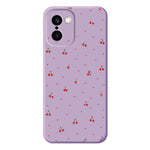 For OnePlus 15R 5G  /  Ace 6T 5G Case Red Cherry Pattern Printing Straight Edge TPU Phone Back Cover