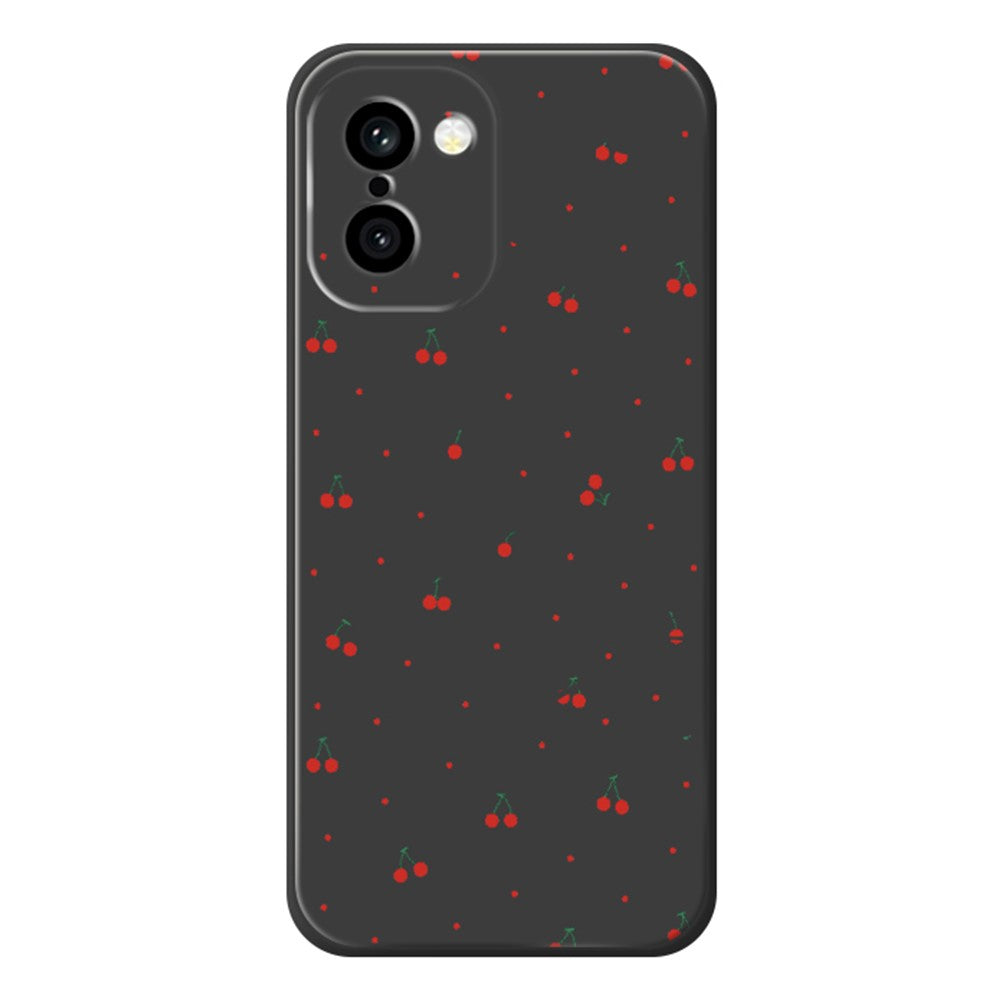 For OnePlus 15R 5G  /  Ace 6T 5G Case Red Cherry Pattern Printing Straight Edge TPU Phone Back Cover