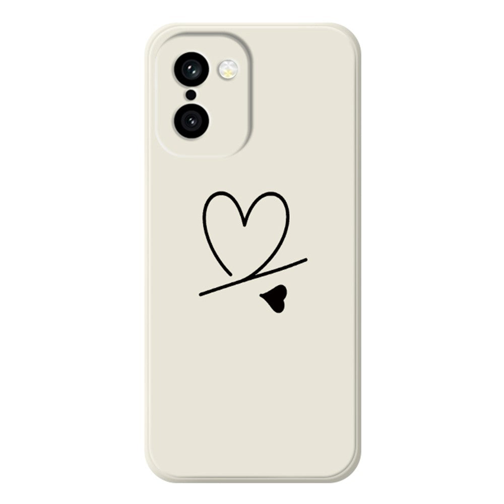 For OnePlus 15R 5G  /  Ace 6T 5G Case Black Love Pattern Printing Straight Edge TPU Phone Back Cover