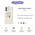 For OnePlus 15R 5G  /  Ace 6T 5G Case Black Love Pattern Printing Straight Edge TPU Phone Back Cover