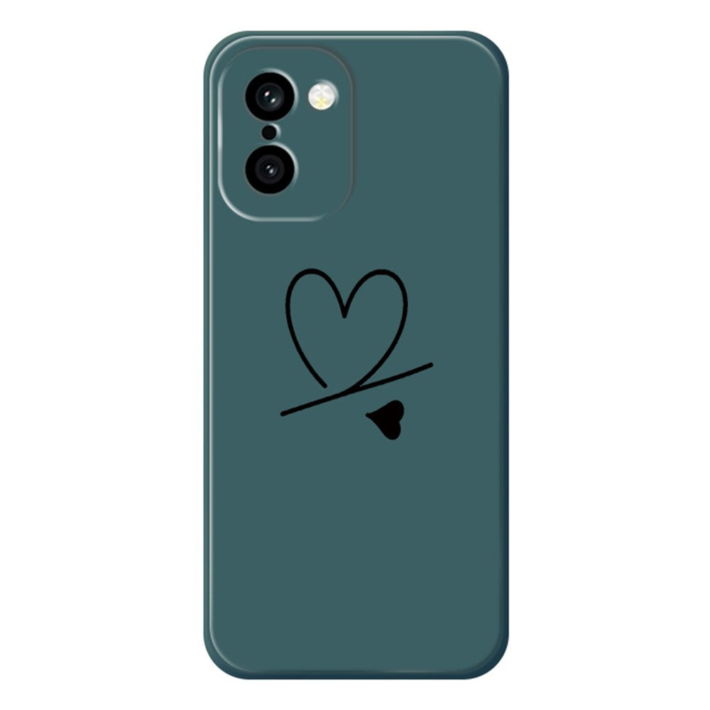 For OnePlus 15R 5G  /  Ace 6T 5G Case Black Love Pattern Printing Straight Edge TPU Phone Back Cover