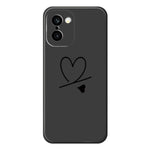 For OnePlus 15R 5G  /  Ace 6T 5G Case Black Love Pattern Printing Straight Edge TPU Phone Back Cover