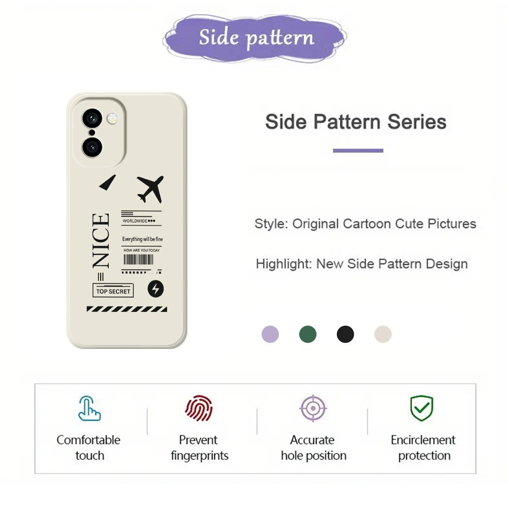 For OnePlus 15R 5G  /  Ace 6T 5G Case Boarding Ticket Pattern Printing Straight Edge TPU Phone Back Cover