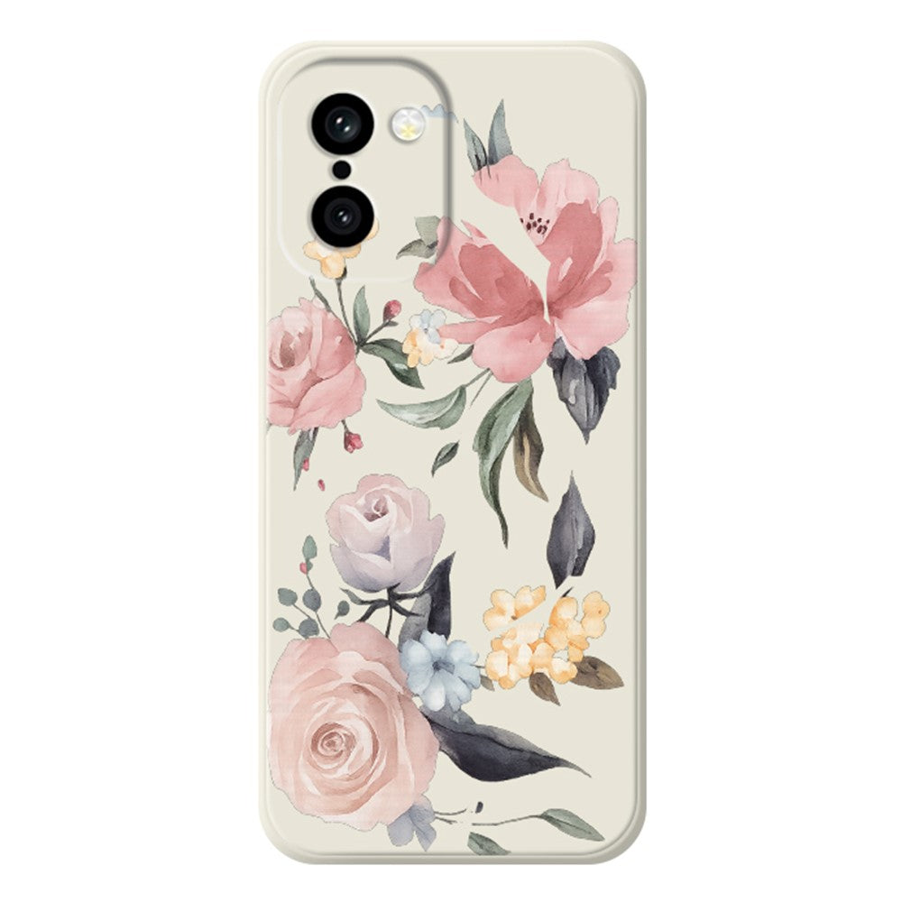 OnePlus 15R 5G / Ace 6T 5G-skal med stora blommor och mönster, rak kant i TPU-fodral