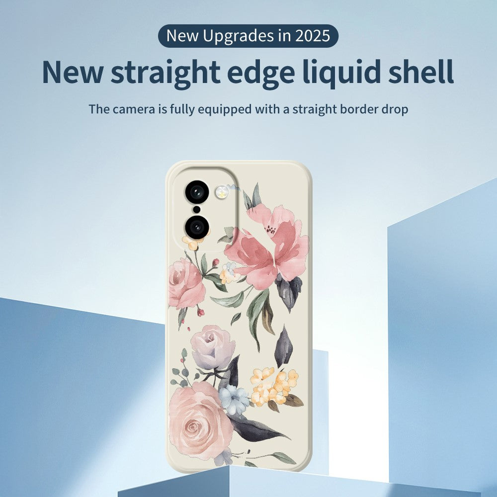 OnePlus 15R 5G / Ace 6T 5G-skal med stora blommor och mönster, rak kant i TPU-fodral