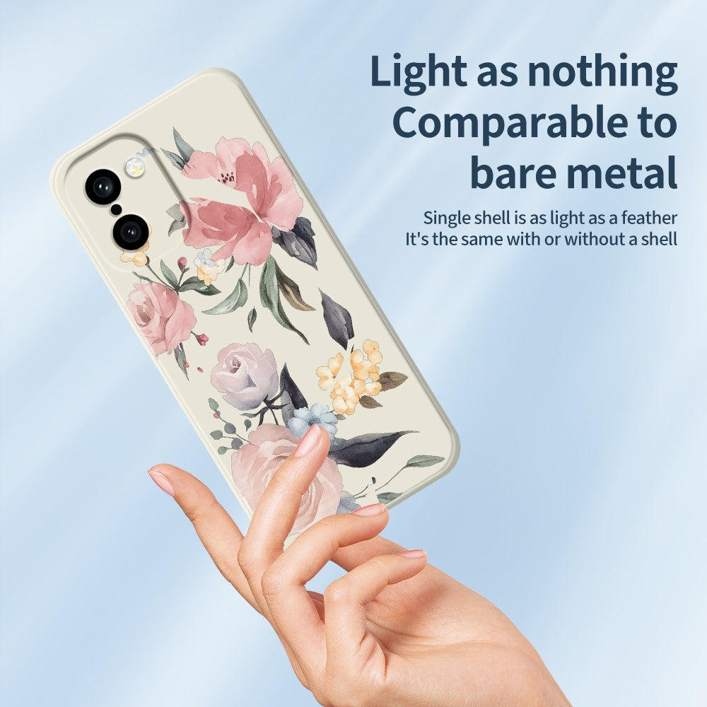 OnePlus 15R 5G / Ace 6T 5G-skal med stora blommor och mönster, rak kant i TPU-fodral