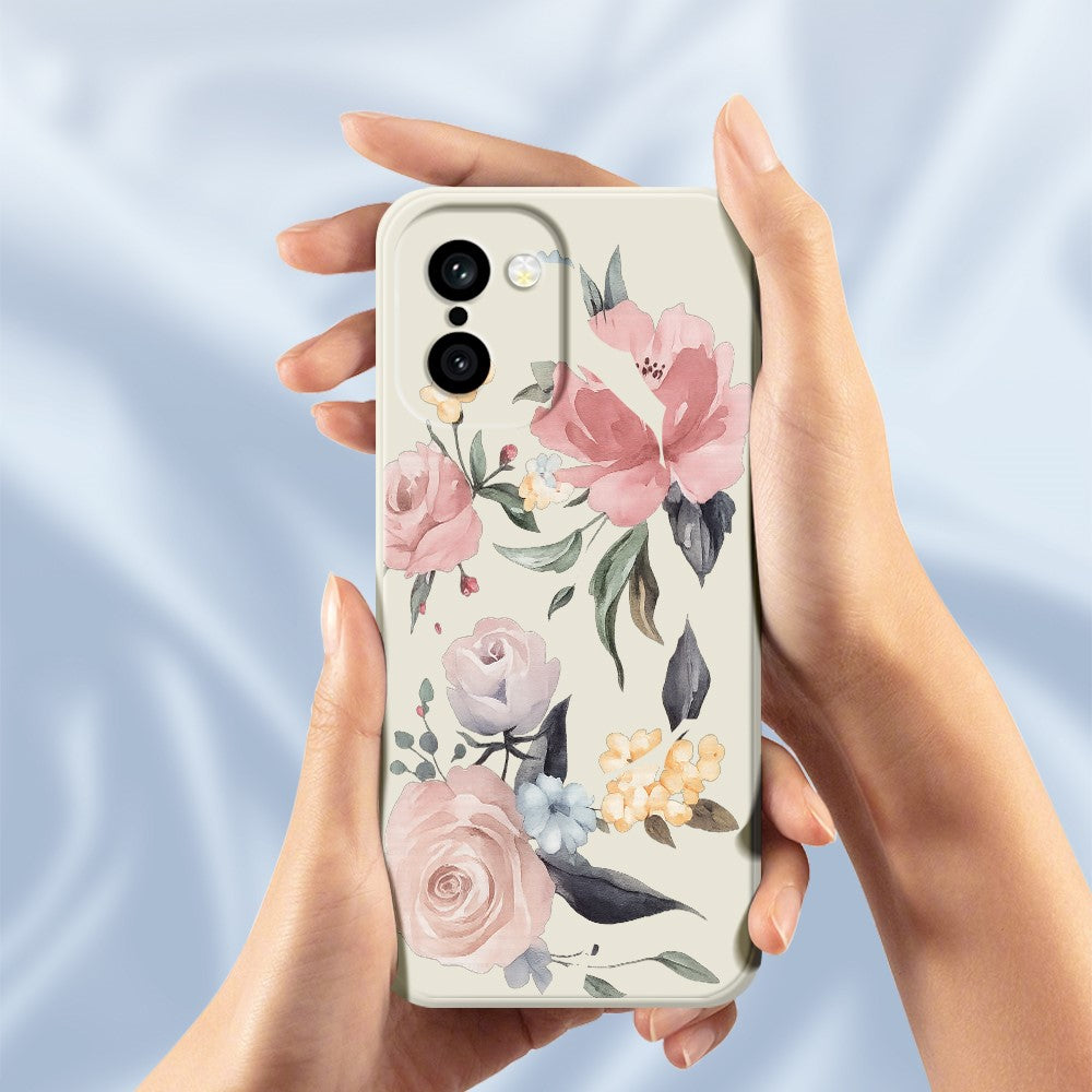 OnePlus 15R 5G / Ace 6T 5G-skal med stora blommor och mönster, rak kant i TPU-fodral