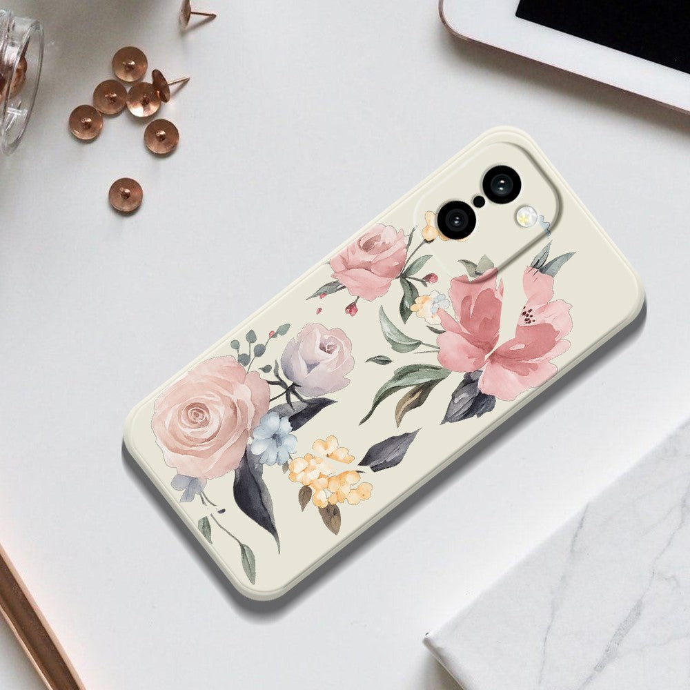 OnePlus 15R 5G / Ace 6T 5G-skal med stora blommor och mönster, rak kant i TPU-fodral