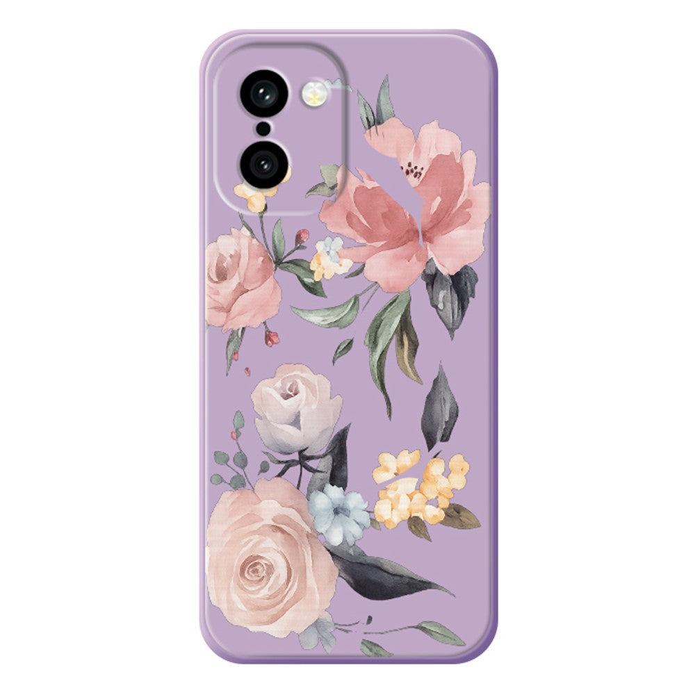 OnePlus 15R 5G / Ace 6T 5G-skal med stora blommor och mönster, rak kant i TPU-fodral