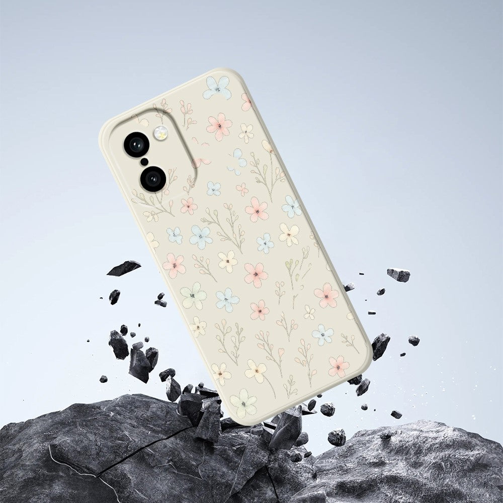 OnePlus 15R 5G / Ace 6T 5G Skal Litet Blommigt Gren Mönstertryck Rak Kant TPU mobil Baksida