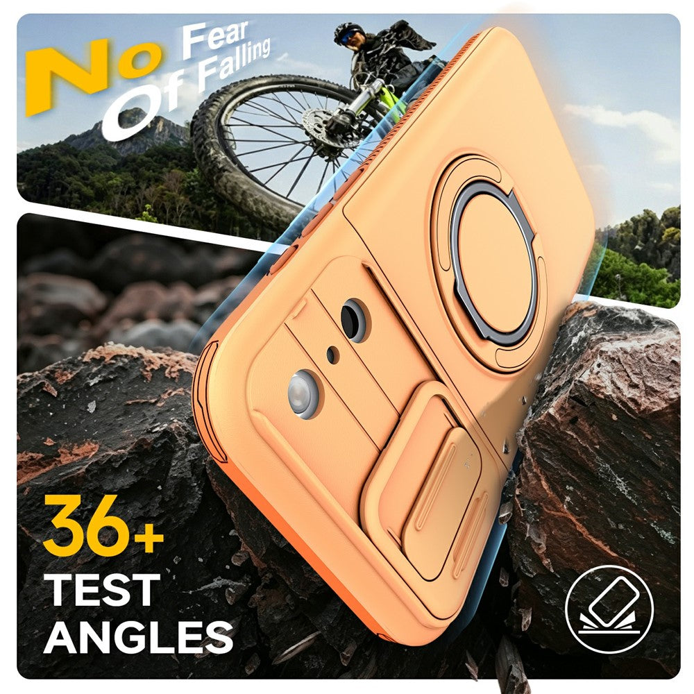 For iPhone 18 Pro / 17 Pro Case Slide Camera Cover Kickstand TPU + PC Phone Protective Shell with Card Holder