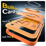 For iPhone 18 Pro / 17 Pro Case Slide Camera Cover Kickstand TPU + PC Phone Protective Shell with Card Holder