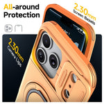 For iPhone 18 Pro / 17 Pro Case Slide Camera Cover Kickstand TPU + PC Phone Protective Shell with Card Holder