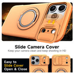 For iPhone 18 Pro / 17 Pro Case Slide Camera Cover Kickstand TPU + PC Phone Protective Shell with Card Holder