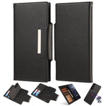 Samsung Galaxy S23+ slankt mobilcover i PU-læder+TPU, aftageligt, mobilbeskyttelse, tegnebog, fungerer med magnetisk bilholder