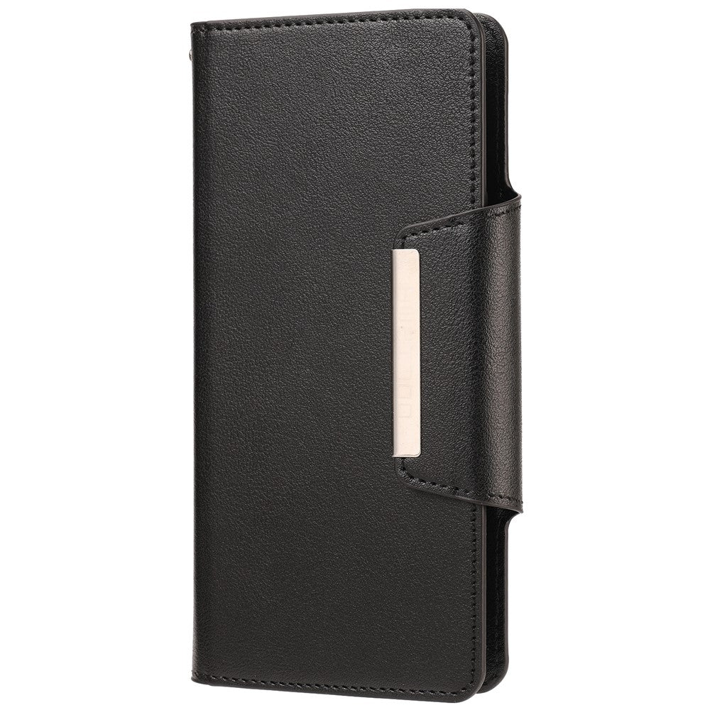 Samsung Galaxy S23+ slankt mobilcover i PU-læder+TPU, aftageligt, mobilbeskyttelse, tegnebog, fungerer med magnetisk bilholder