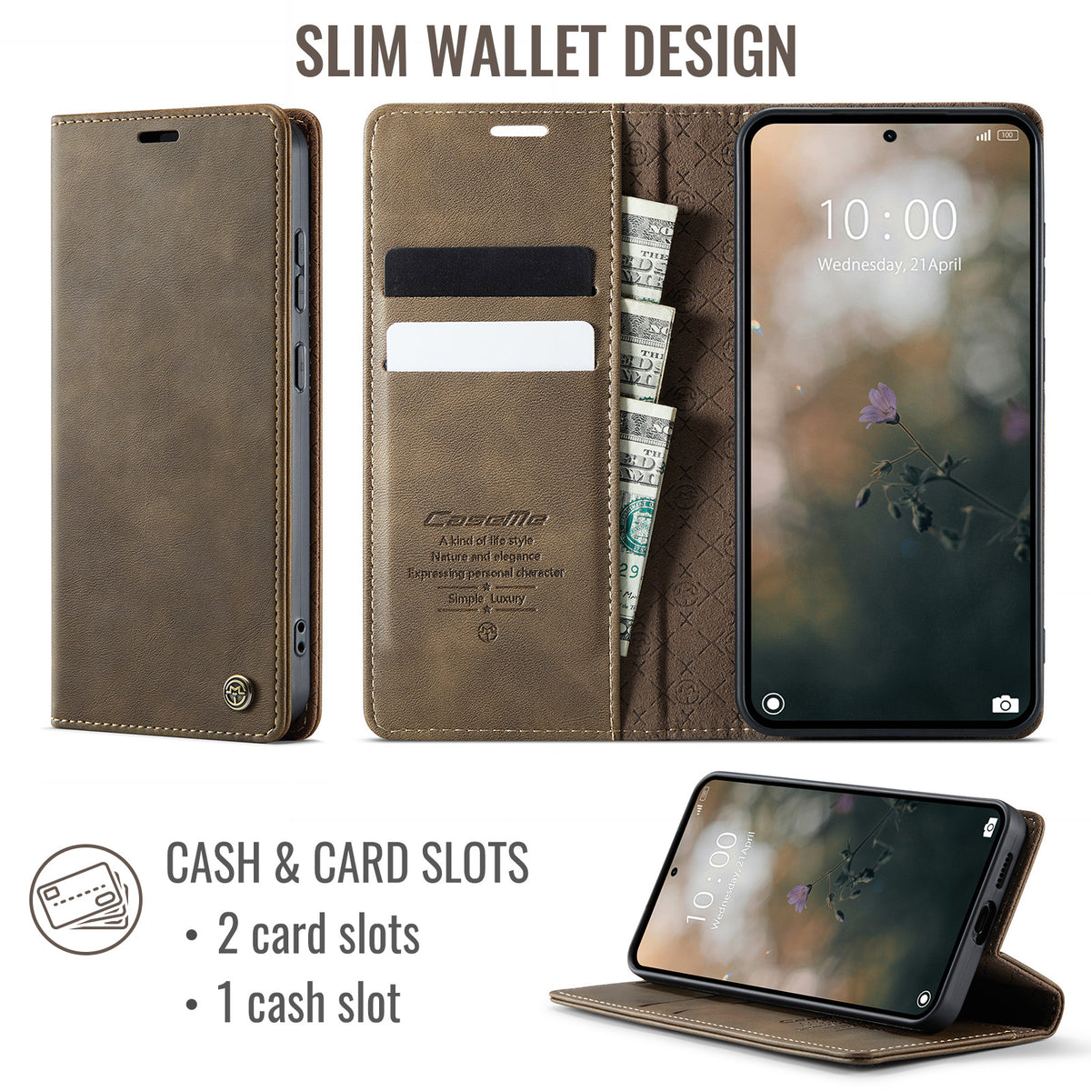 CASEME for Xiaomi 17T Case  033 Series RFID Blocking Wallet Stand Calf Texture Leather Phone Cover