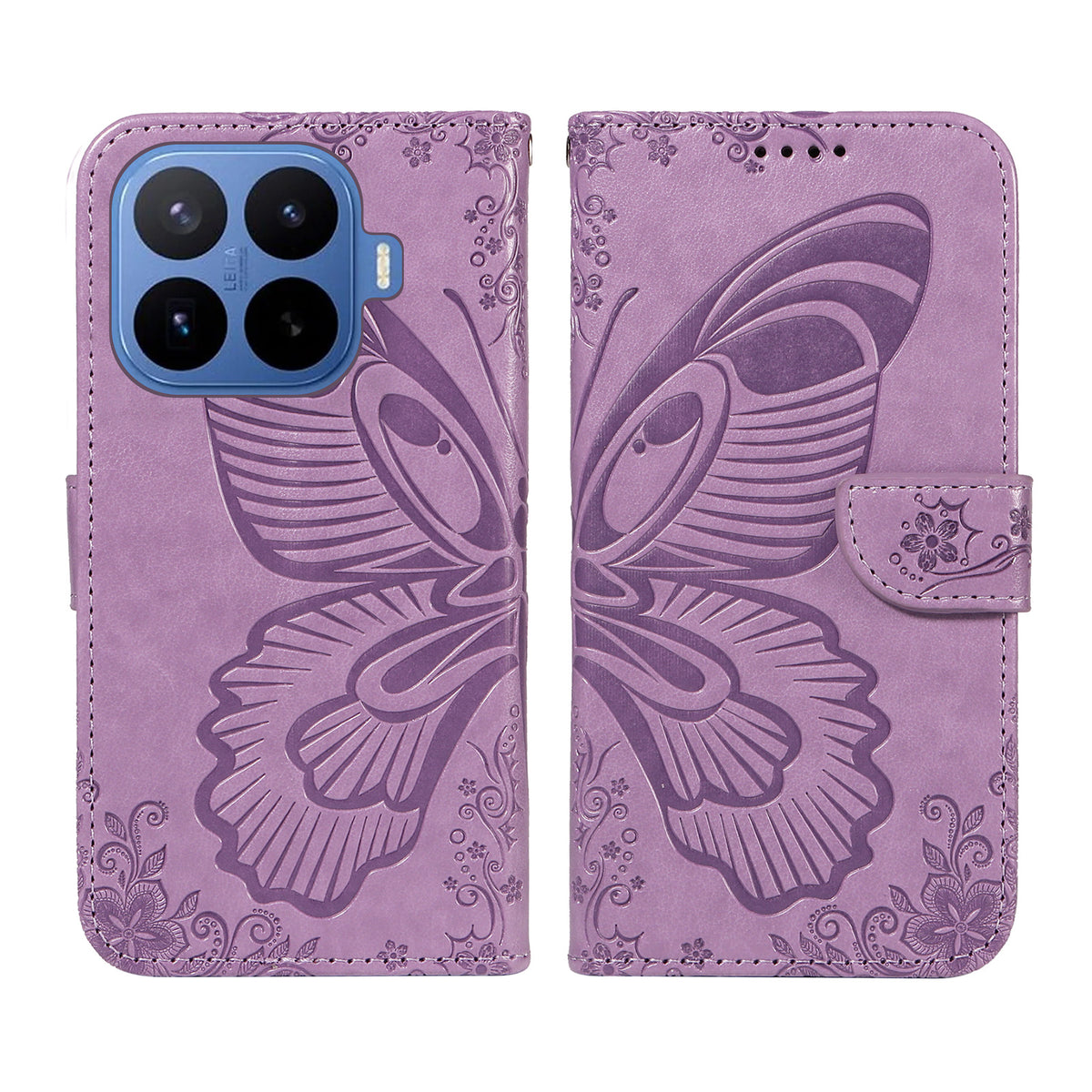 For Xiaomi 17T Case Butterfly Pattern PU Leather Folio Flip Phone Cover