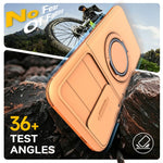 For Samsung Galaxy S24 FE Case Slide Camera Cover Kickstand TPU + PC Phone Protective Shell with Card Holder