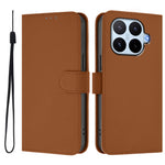 For Xiaomi 17T Pro Case Solid Color Wallet Leather Phone Cover with Strap