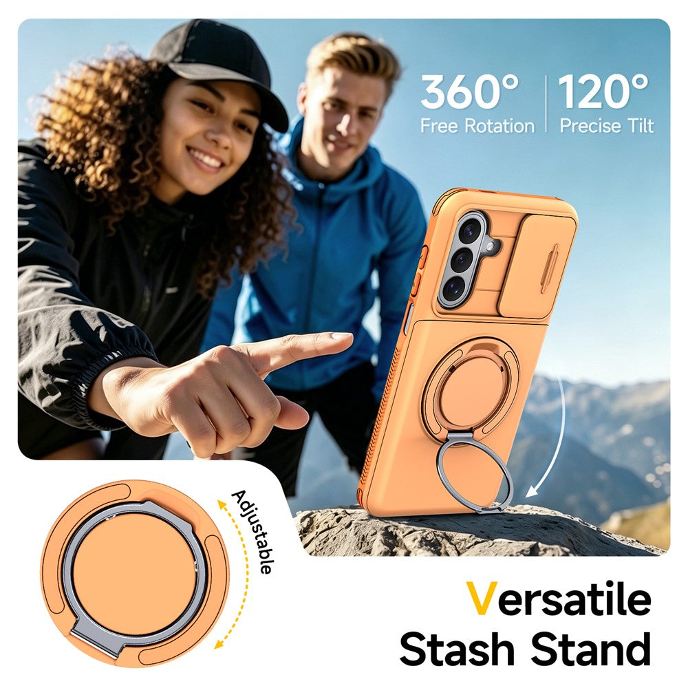 For Samsung Galaxy S26+ Case Slide Camera Cover Kickstand TPU + PC Phone Protective Shell with Card Holder