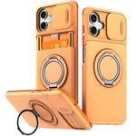 For Samsung Galaxy A06 4G / A06 5G Case Slide Camera Cover Kickstand TPU + PC Phone Protective Shell with Card Holder