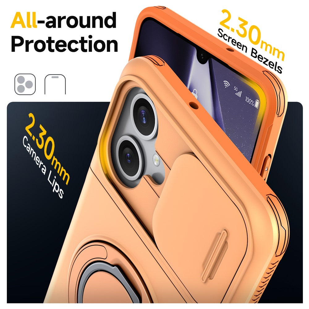 For Samsung Galaxy A06 4G / A06 5G Case Slide Camera Cover Kickstand TPU + PC Phone Protective Shell with Card Holder