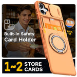 For Samsung Galaxy A06 4G / A06 5G Case Slide Camera Cover Kickstand TPU + PC Phone Protective Shell with Card Holder