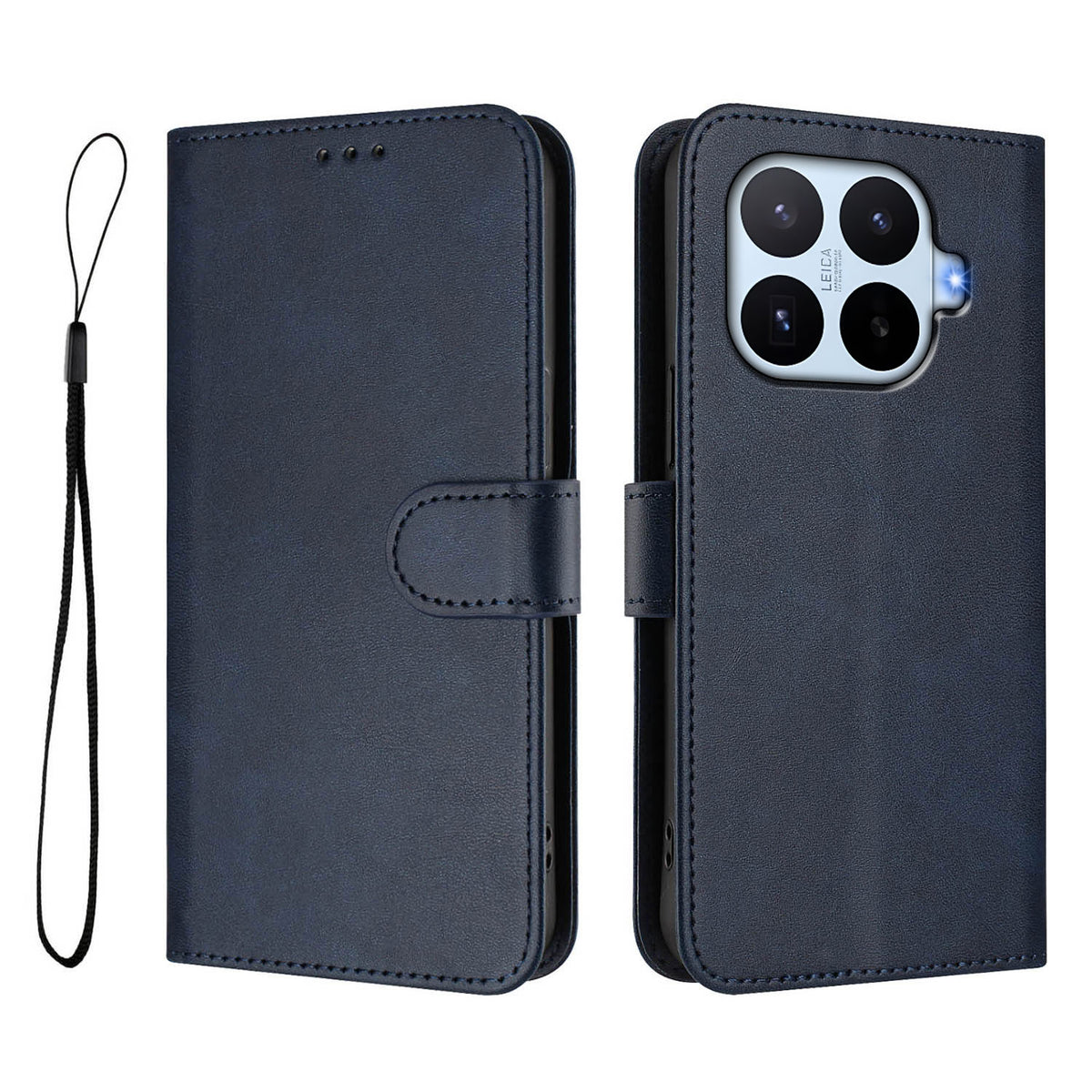 For Xiaomi 17T Pro Wallet Case RFID Blocking Calf Texture Leather Stand Phone Cover with Strap