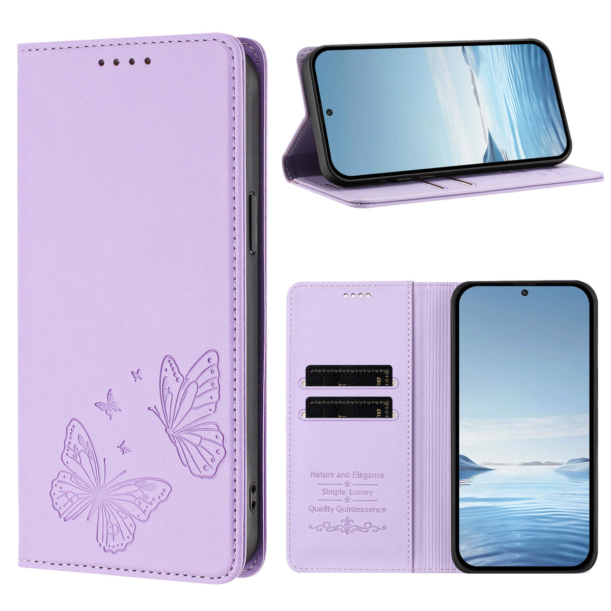 For Xiaomi 17T Wallet Case RFID Blocking Butterfly Imprinted Magnetic Flip Leather Cover