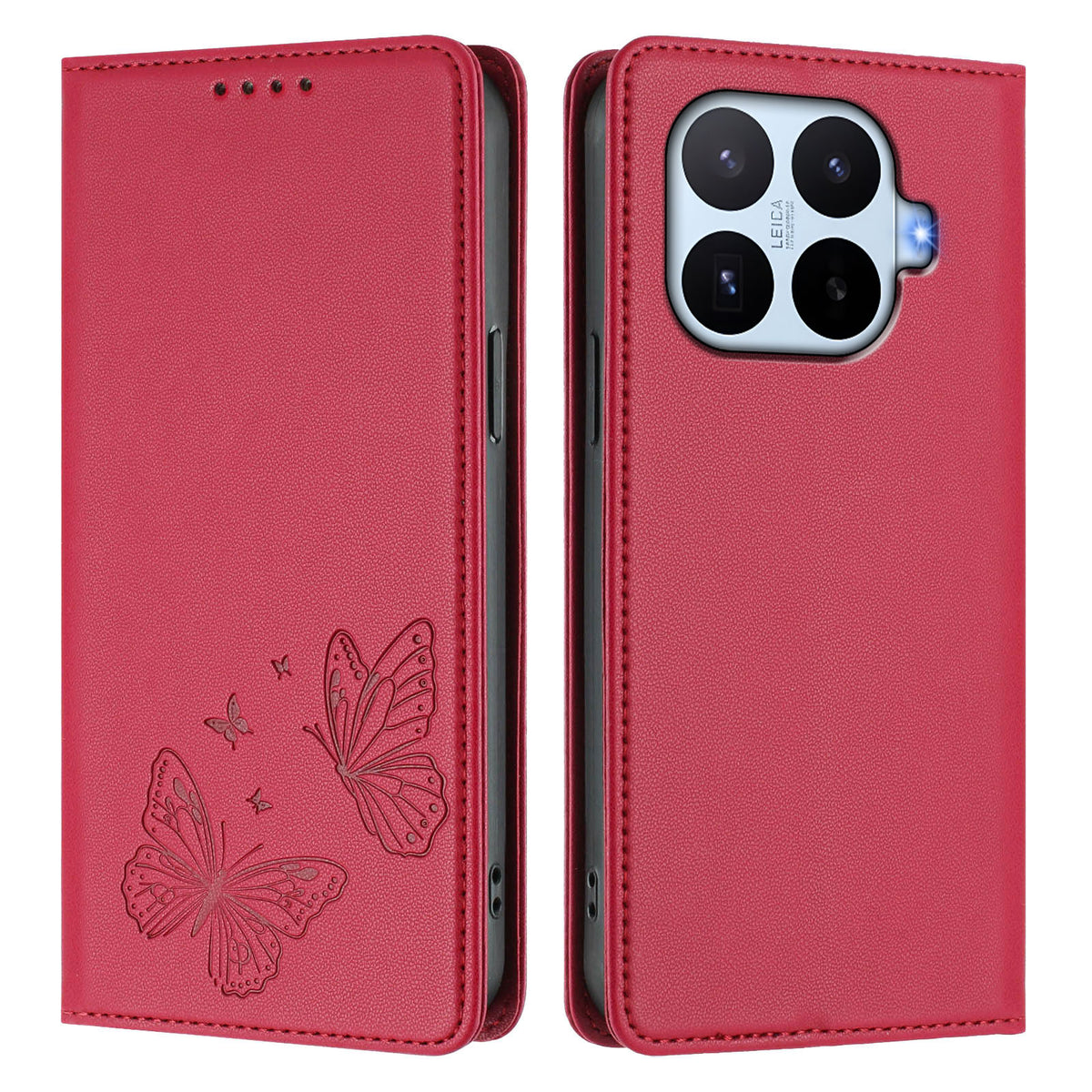 For Xiaomi 17T Wallet Case RFID Blocking Butterfly Imprinted Magnetic Flip Leather Cover