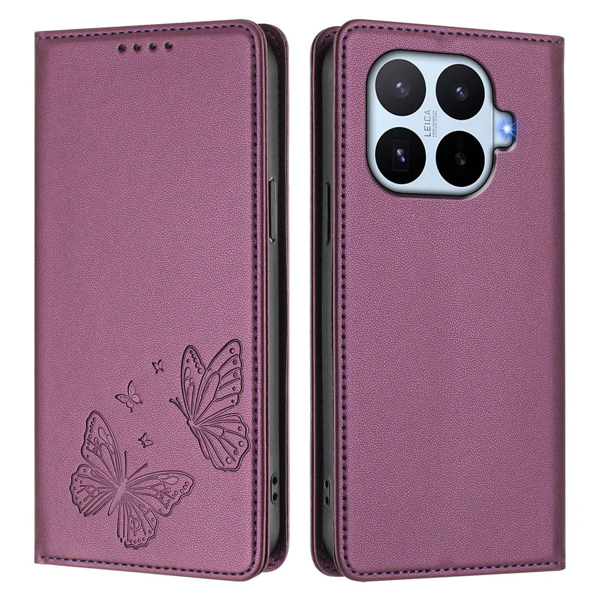 For Xiaomi 17T Wallet Case RFID Blocking Butterfly Imprinted Magnetic Flip Leather Cover
