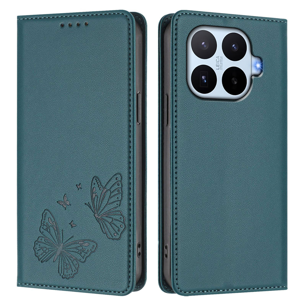 For Xiaomi 17T Wallet Case RFID Blocking Butterfly Imprinted Magnetic Flip Leather Cover