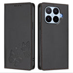 For Xiaomi 17T Wallet Case RFID Blocking Butterfly Imprinted Magnetic Flip Leather Cover