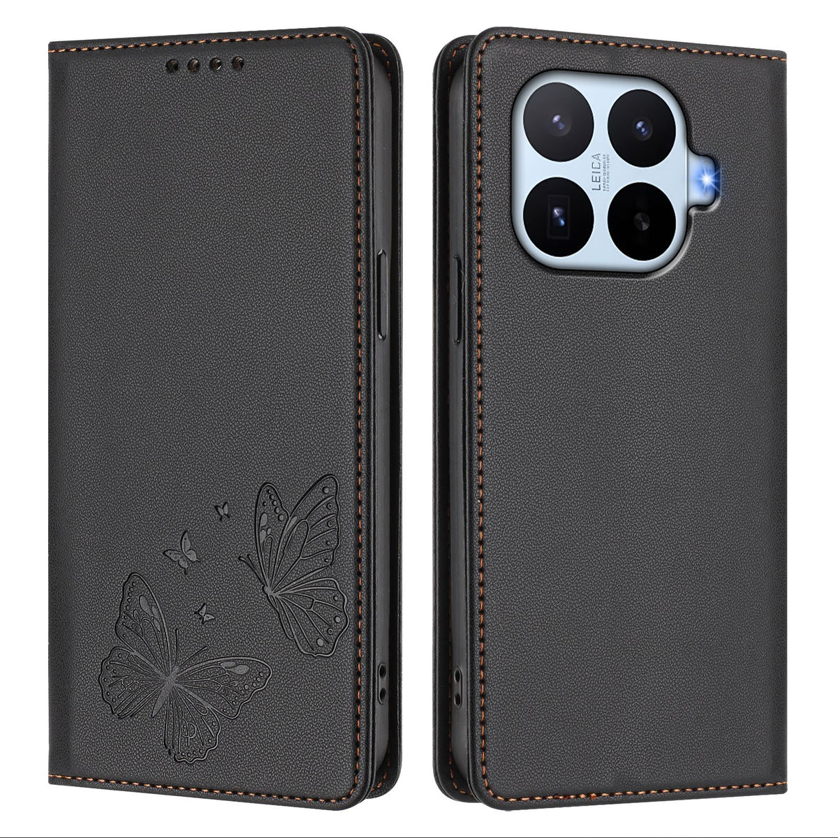 For Xiaomi 17T Wallet Case RFID Blocking Butterfly Imprinted Magnetic Flip Leather Cover