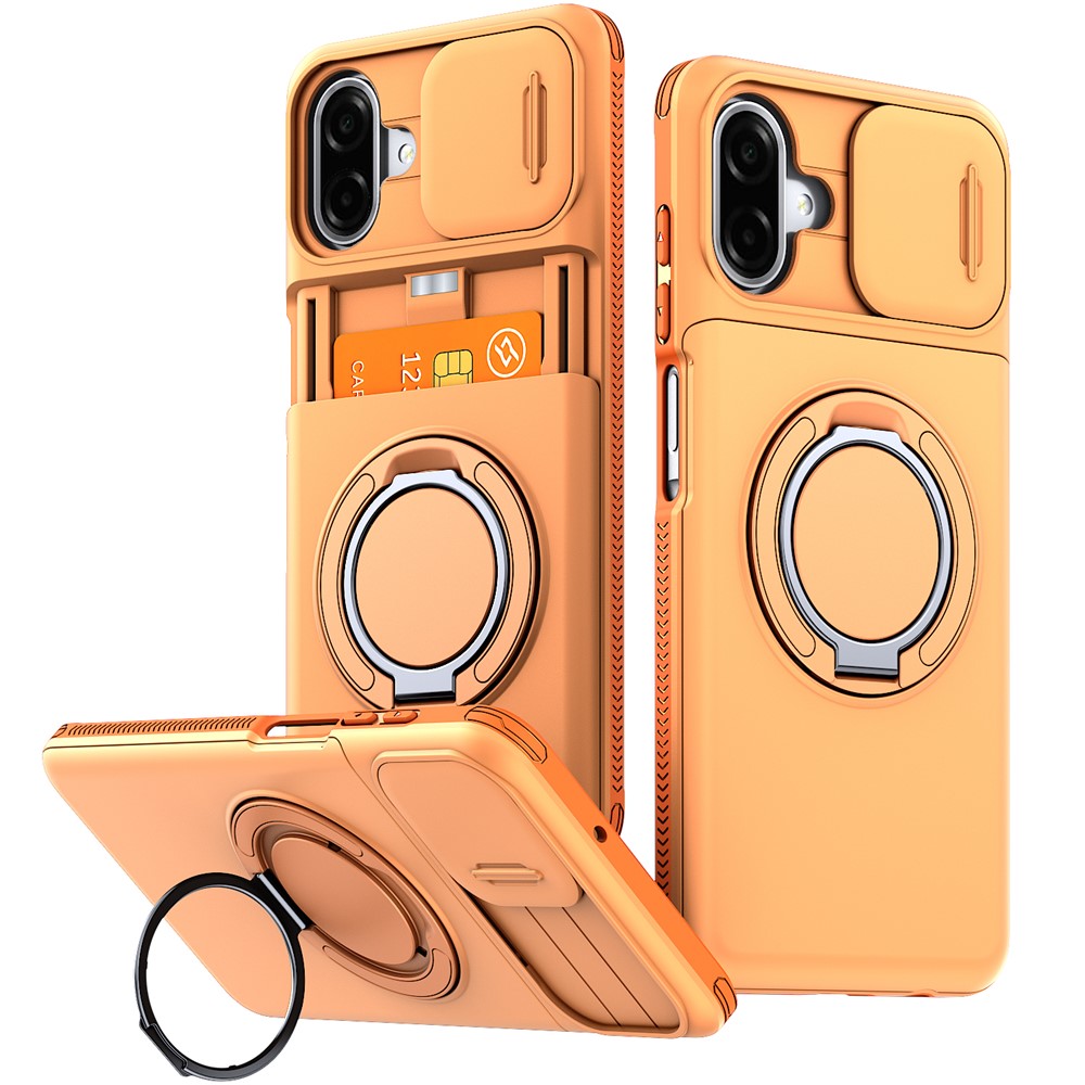 Til Samsung Galaxy A08 5G / A07 5G / A07 4G cover Skydekameralinse Cover Stander TPU + PC Beskyttende Telefonskal med Kortholder