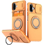 Til Samsung Galaxy A08 5G / A07 5G / A07 4G cover Skydekameralinse Cover Stander TPU + PC Beskyttende Telefonskal med Kortholder