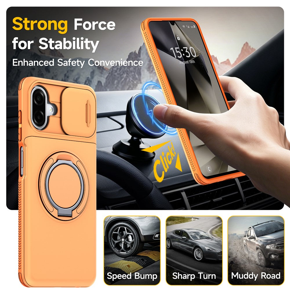 Til Samsung Galaxy A08 5G / A07 5G / A07 4G cover Skydekameralinse Cover Stander TPU + PC Beskyttende Telefonskal med Kortholder