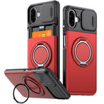 Til Samsung Galaxy A08 5G / A07 5G / A07 4G cover Skydekameralinse Cover Stander TPU + PC Beskyttende Telefonskal med Kortholder