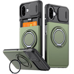 Til Samsung Galaxy A08 5G / A07 5G / A07 4G cover Skydekameralinse Cover Stander TPU + PC Beskyttende Telefonskal med Kortholder