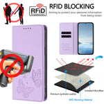 For Xiaomi 17T Pro Wallet Case RFID Blocking Butterfly Imprinted Magnetic Flip Leather Cover