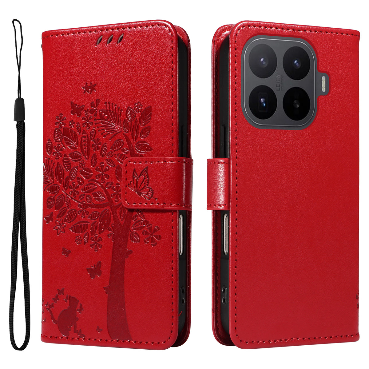 For Xiaomi 17T Pro Phone Case with Stand Cat Tree Pattern Leather Wallet Mobile Cover