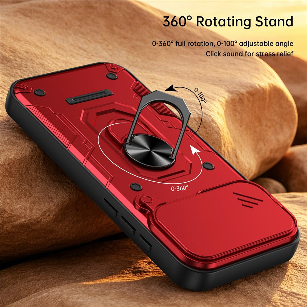 Til iPhone 17 Pro Magnetisk Cover Skydelågsbeskyttelse PC + TPU Telefoncover med Hærdet Glasfilm