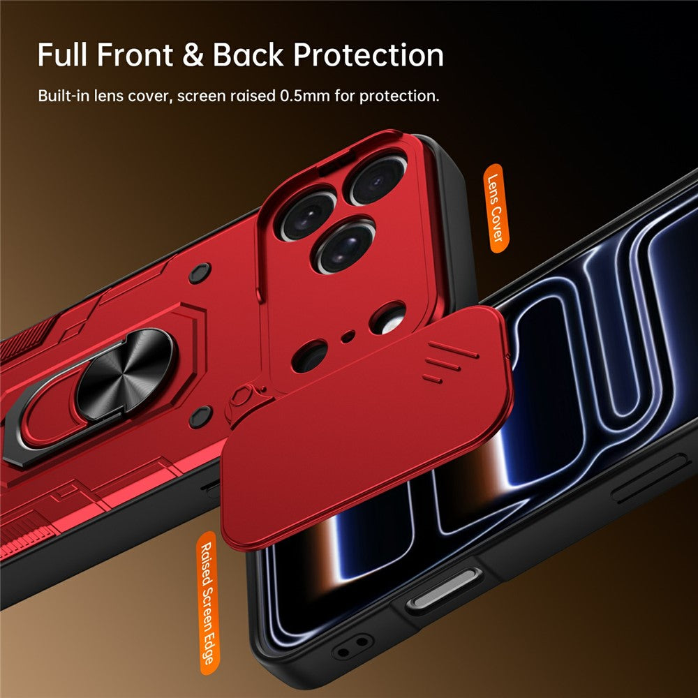 Til iPhone 17 Pro Magnetisk Cover Skydelågsbeskyttelse PC + TPU Telefoncover med Hærdet Glasfilm