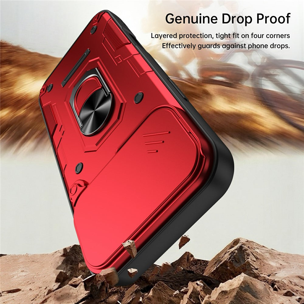 Til iPhone 17 Pro Magnetisk Cover Skydelågsbeskyttelse PC + TPU Telefoncover med Hærdet Glasfilm