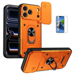 Til iPhone 17 Pro Magnetisk Cover Skydelågsbeskyttelse PC + TPU Telefoncover med Hærdet Glasfilm