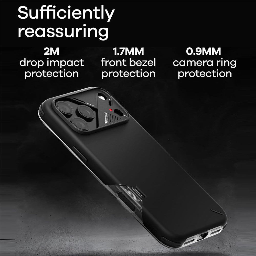 AULUMU A17 For iPhone 17 Pro Max Shockproof Magnetic Case PC + TPU Phone Cover with Aluminum Alloy Camera Frame
