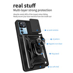 For Xiaomi 12T Pro 5G Phone Case Hands-free Ring Holder Kickstand PC + TPU Protective Back Cover with Slide Camera Protector